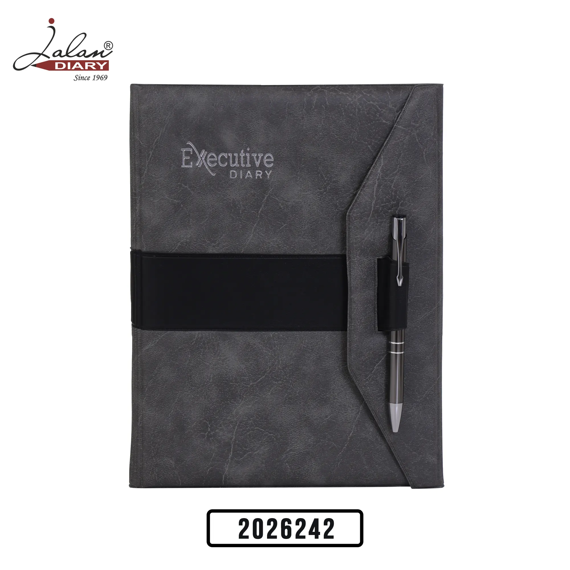 Premium Grey Executive Diary Folder with Pen Holder |