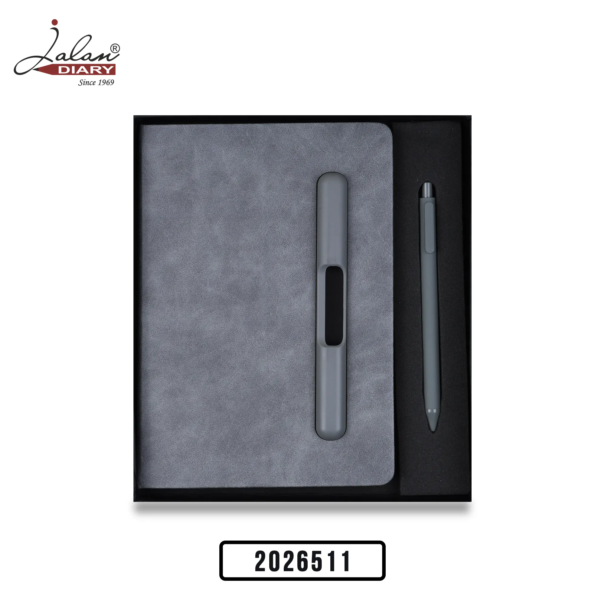 Two-in-One Premium Combo – A5 Notebook with Inbuilt Pen Case & Mobile Stand