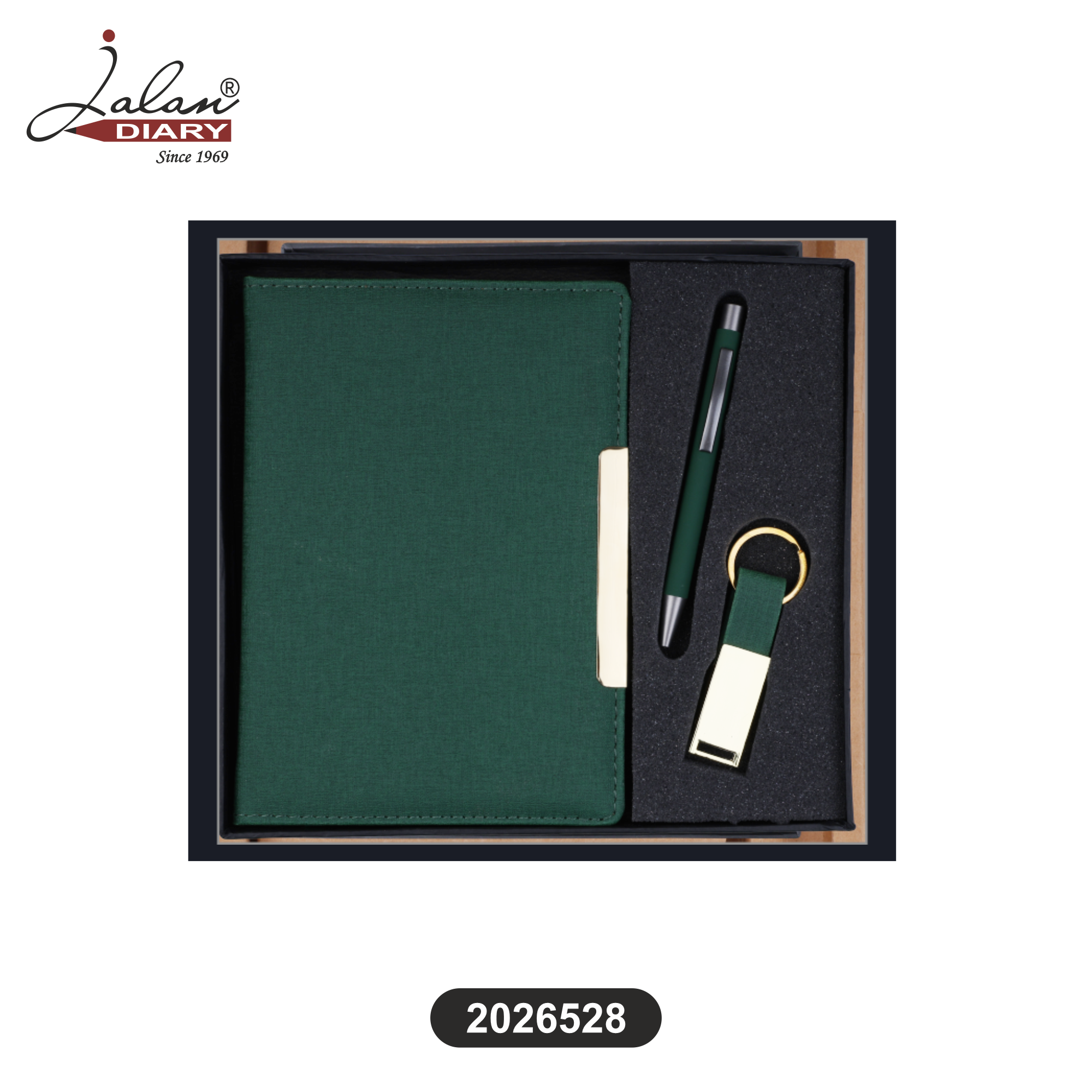 Premium Executive Corporate Gift Combo Set – Diary, Metal Pen & Keychain