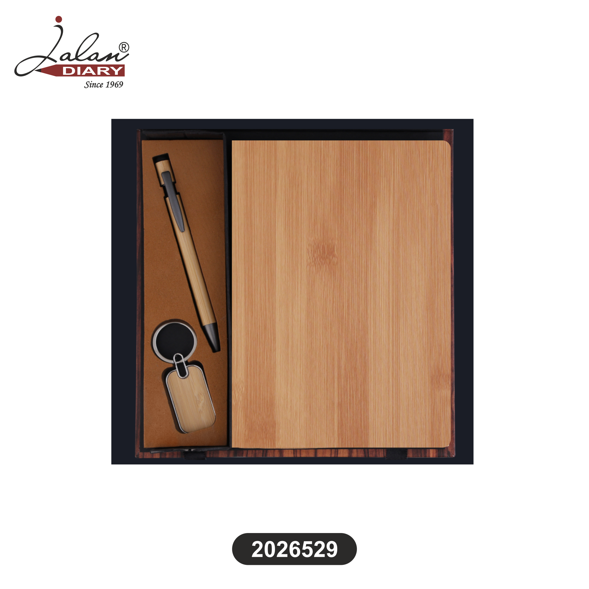 Premium Bamboo Corporate Gift Combo Set – Bamboo Notebook, Eco Pen & Bamboo Keychain