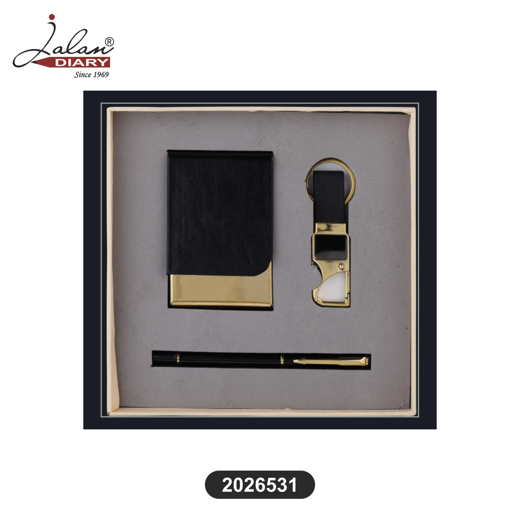 Premium Executive Corporate Gift Combo Set – Card Holder, Metal Pen & Keychain