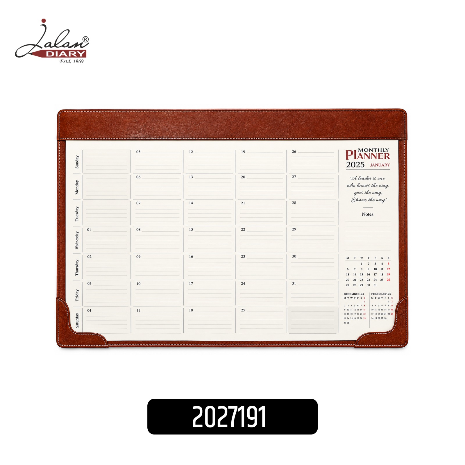 Premium Table Planner with PU Leather Base | Jalan Diary