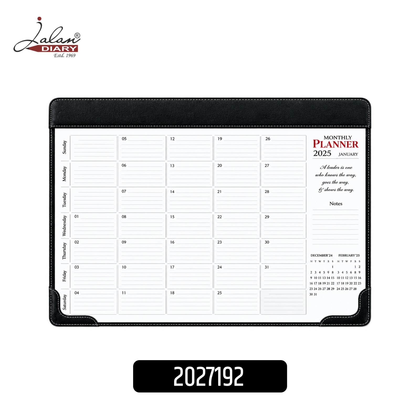 Premium Desk Planner with PU Leather Base | Jalan Diary
