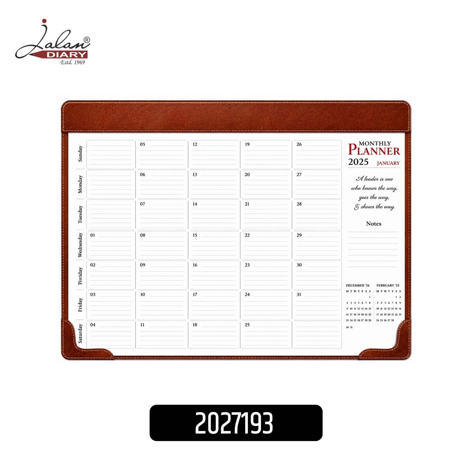 Premium Table Planner with PU Leather Base | Jalan Diary