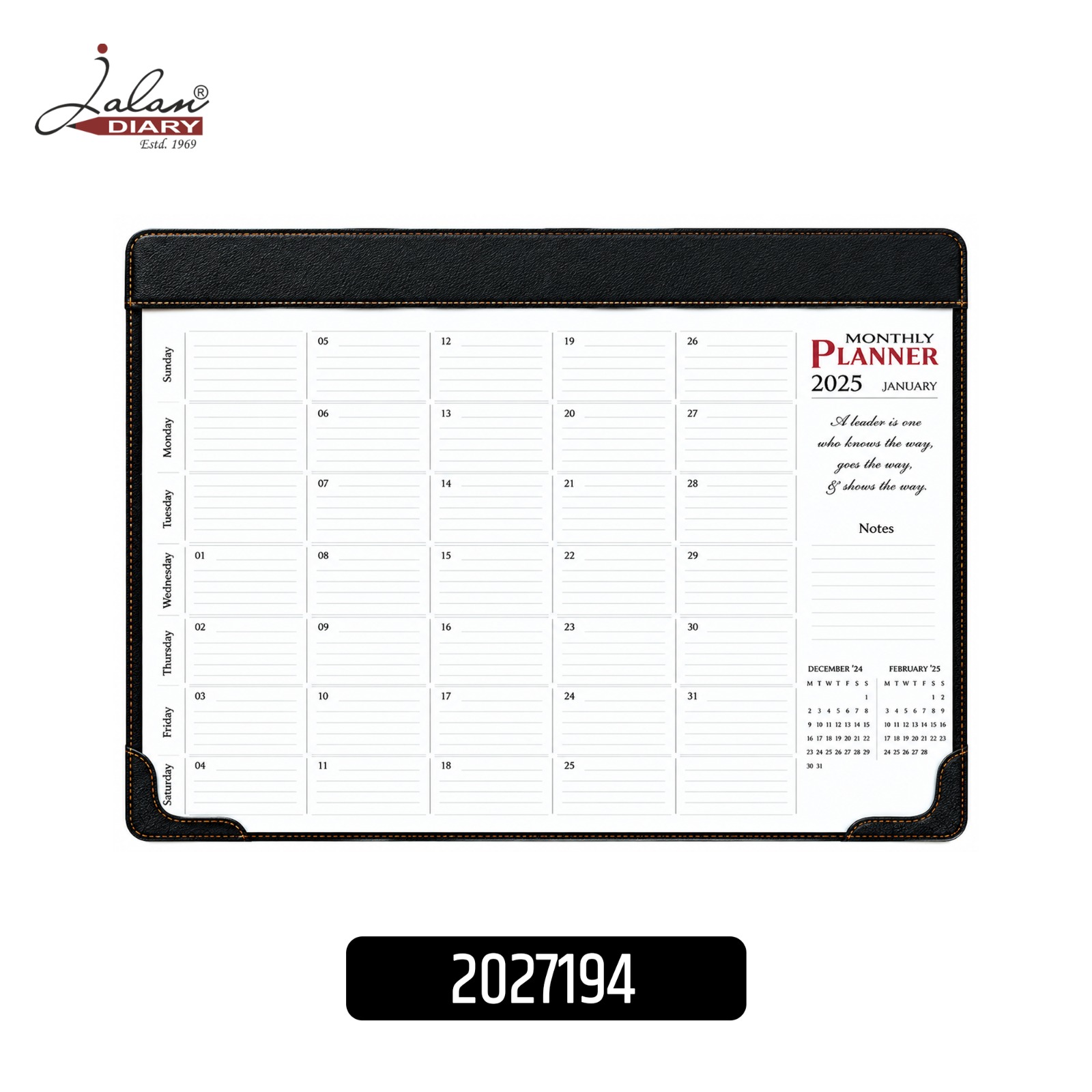 Premium Desk Planner with PU Leather Base | Jalan Diary